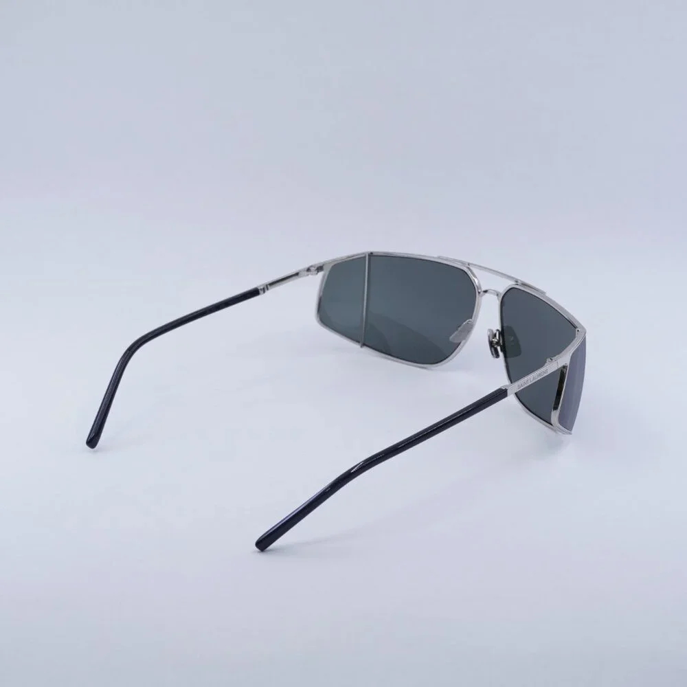 🕶️ New Saint Laurent SL750 002 Sunglasses - Silver Frame, Grey Frame - Picture 10 of 11